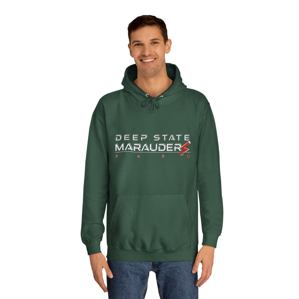 Deep State Marauders Hoodie — Retro Gaming Logo Pullover