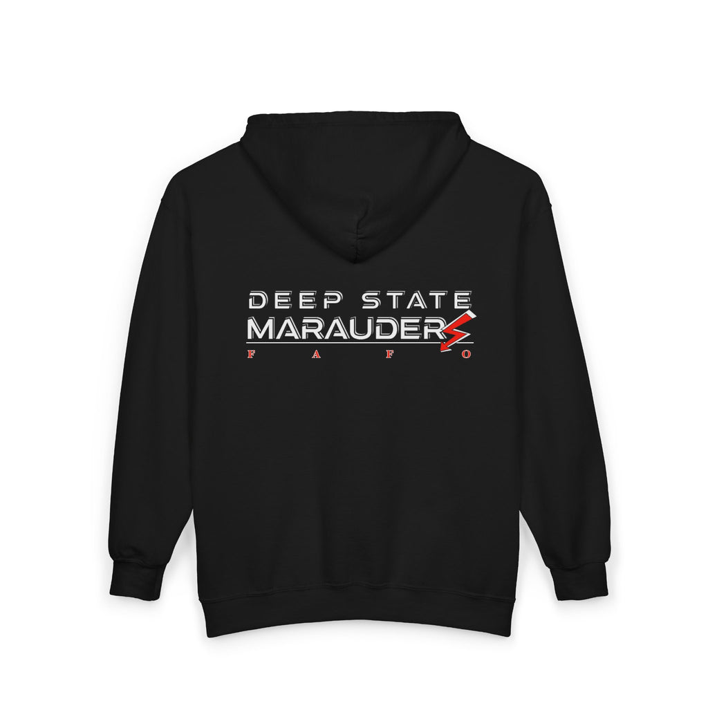 Deep State Marauder Zip Hoodie - Bold Graphic Full-Zip Hooded Sweatshirt