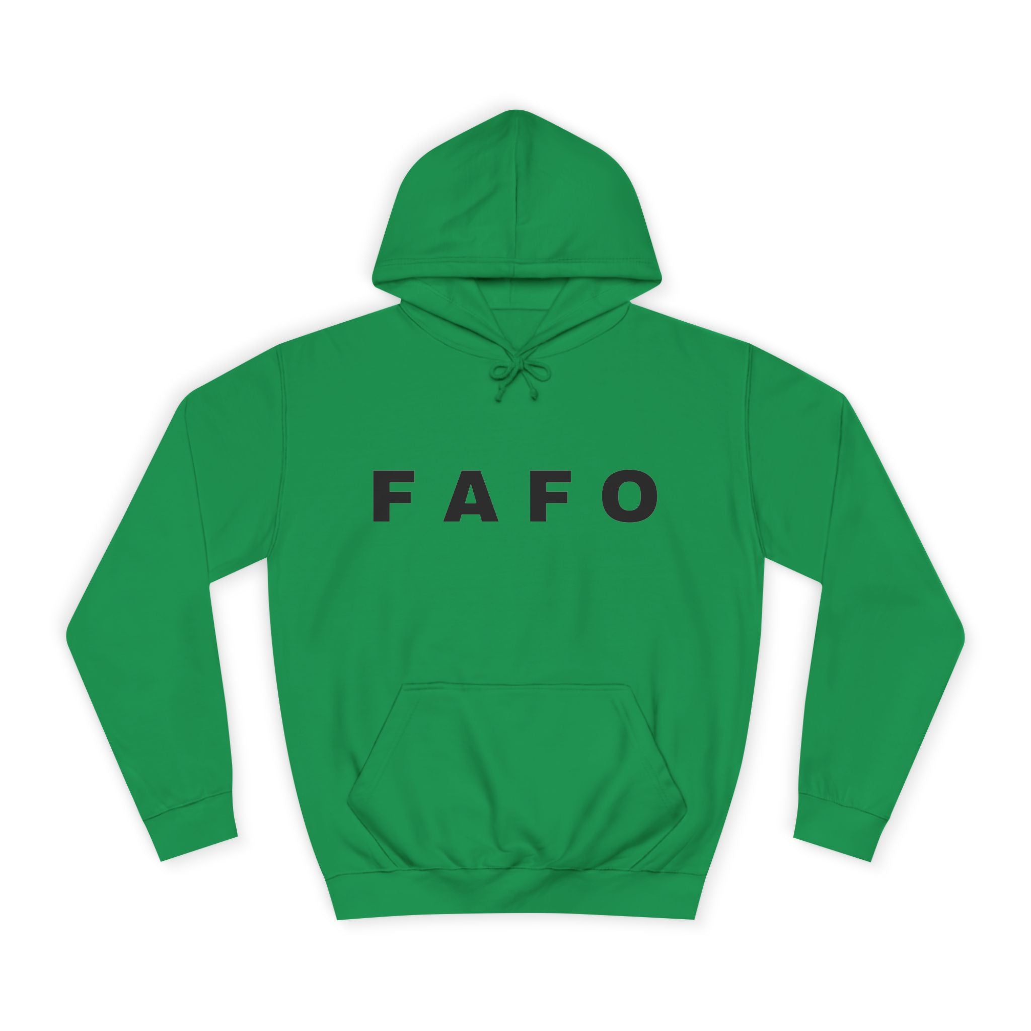 FAFO Hoodie — Minimal Text College-Style Pullover