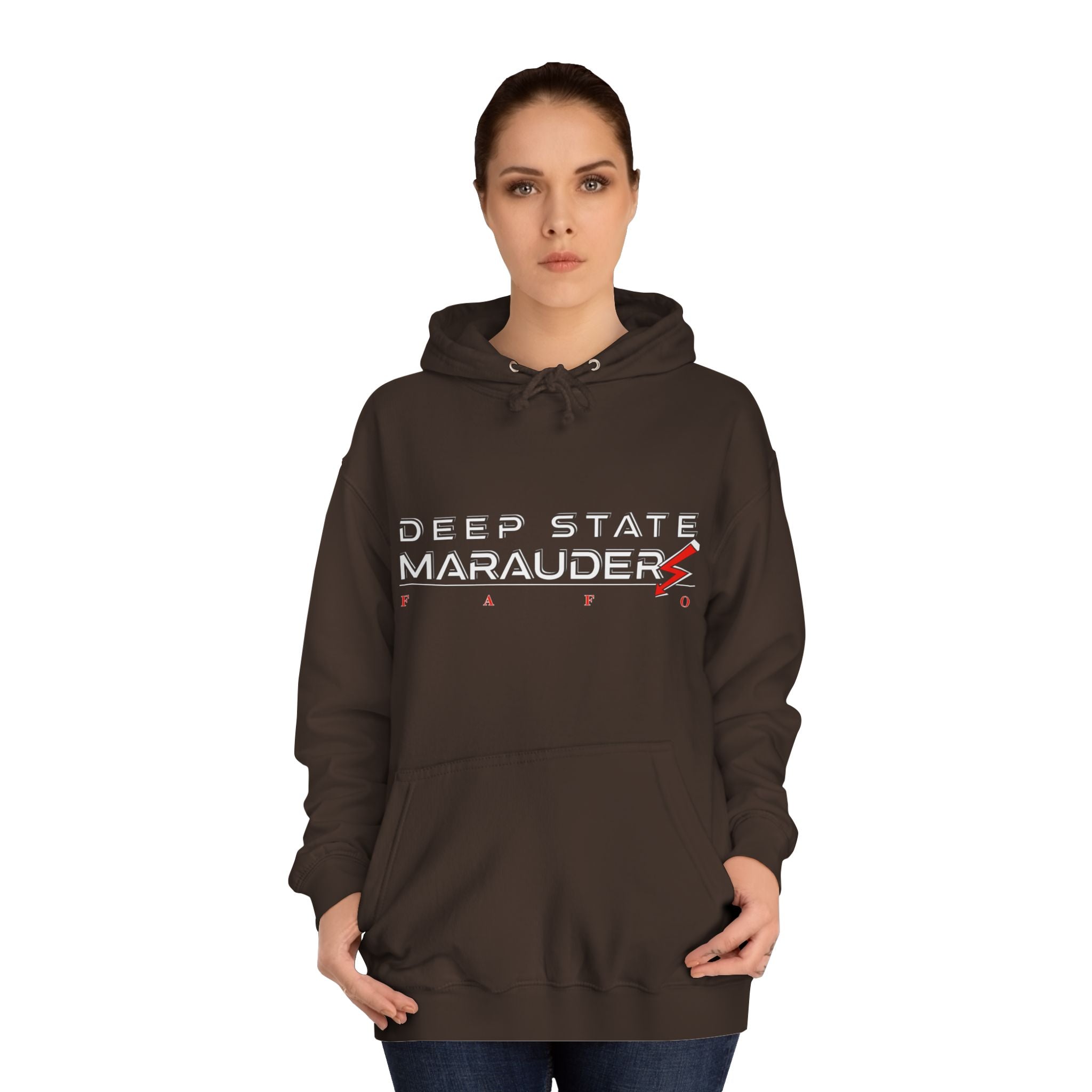 Deep State Marauders Hoodie — Retro Gaming Logo Pullover