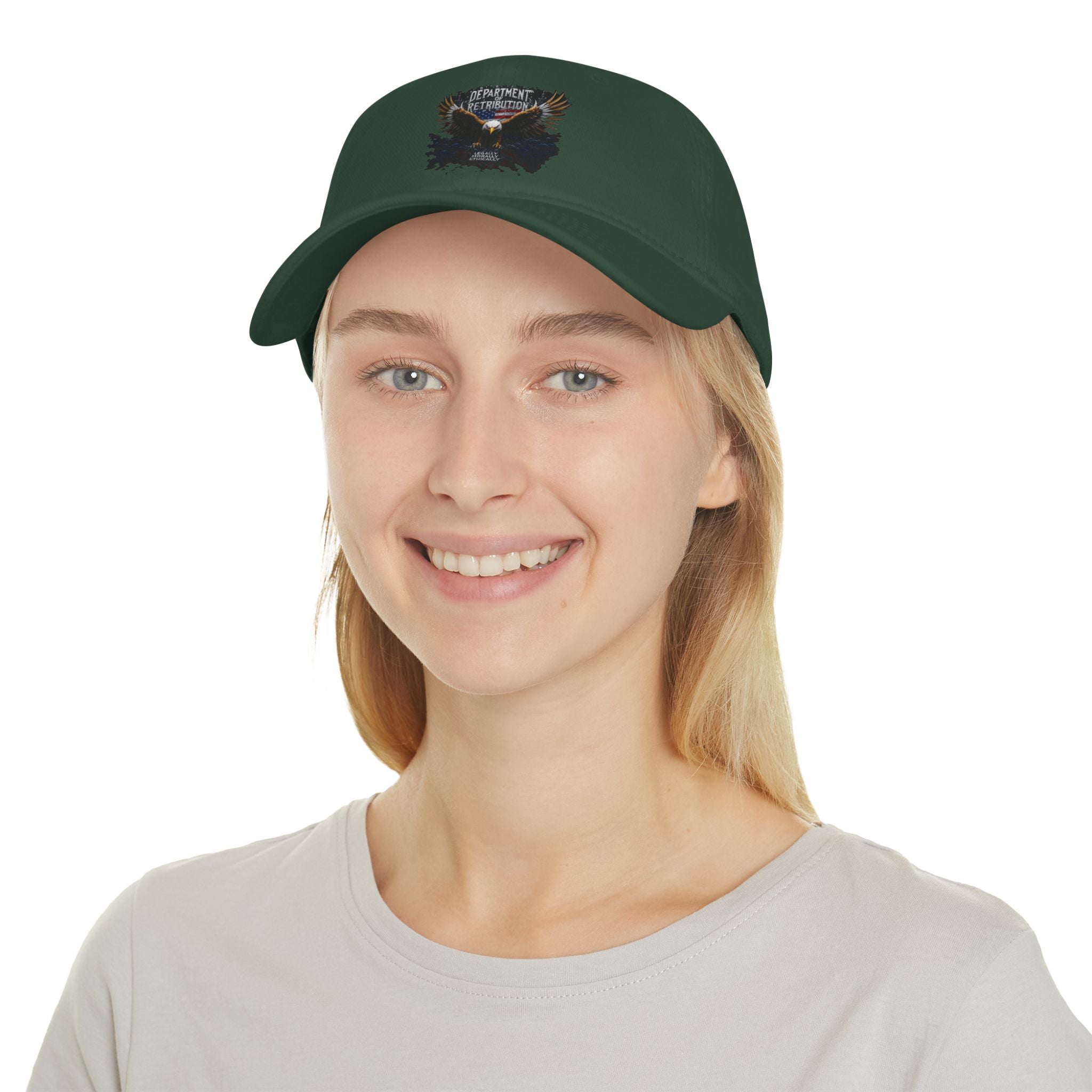 Low Profile Baseball Cap — 'Department of Retribution' Bald Eagle Vintage Graphic