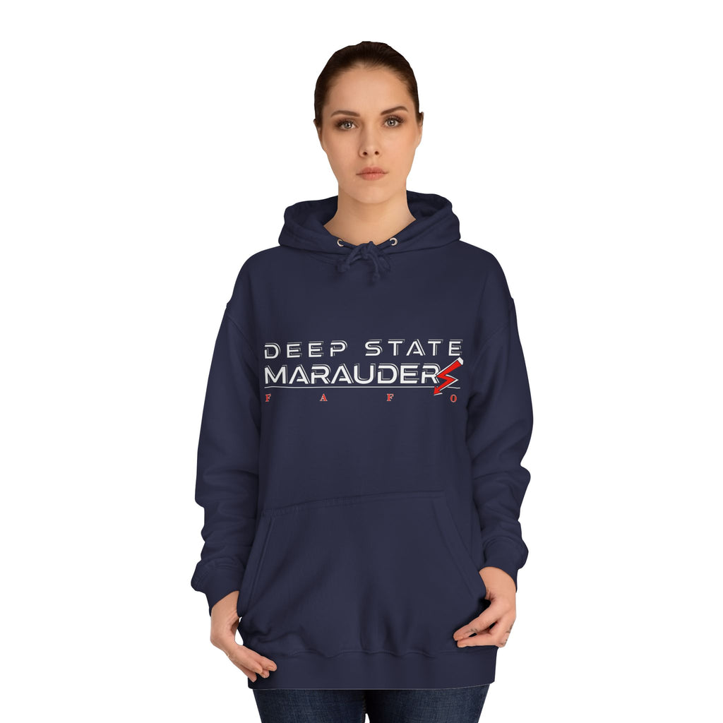 Deep State Marauders Hoodie — Retro Gaming Logo Pullover