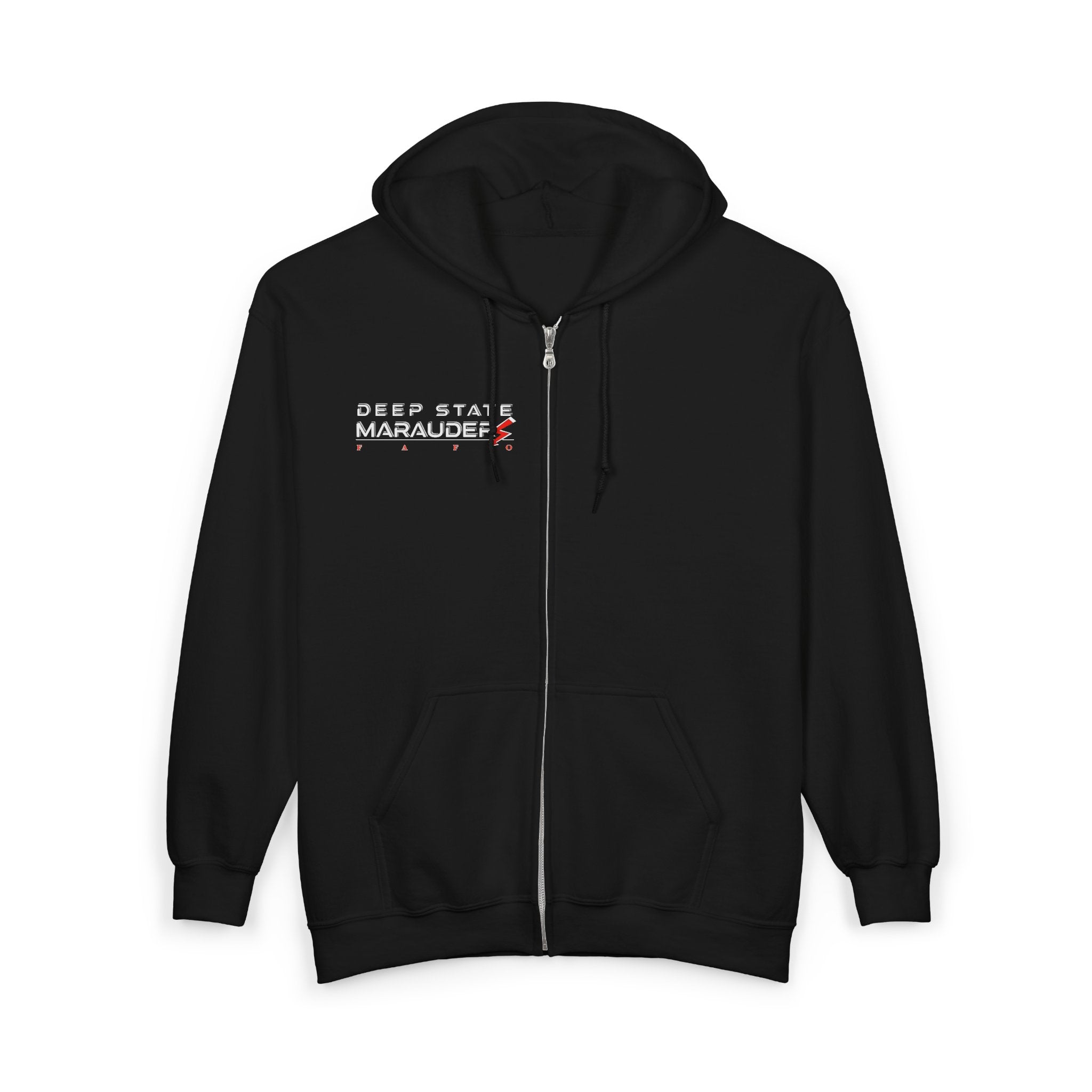 Deep State Marauder Zip Hoodie - Bold Graphic Full-Zip Hooded Sweatshirt