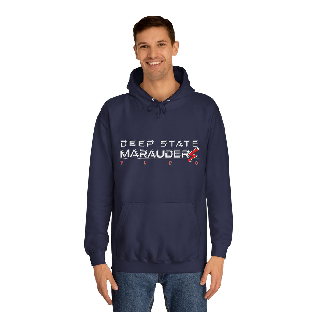 Deep State Marauders Hoodie — Retro Gaming Logo Pullover