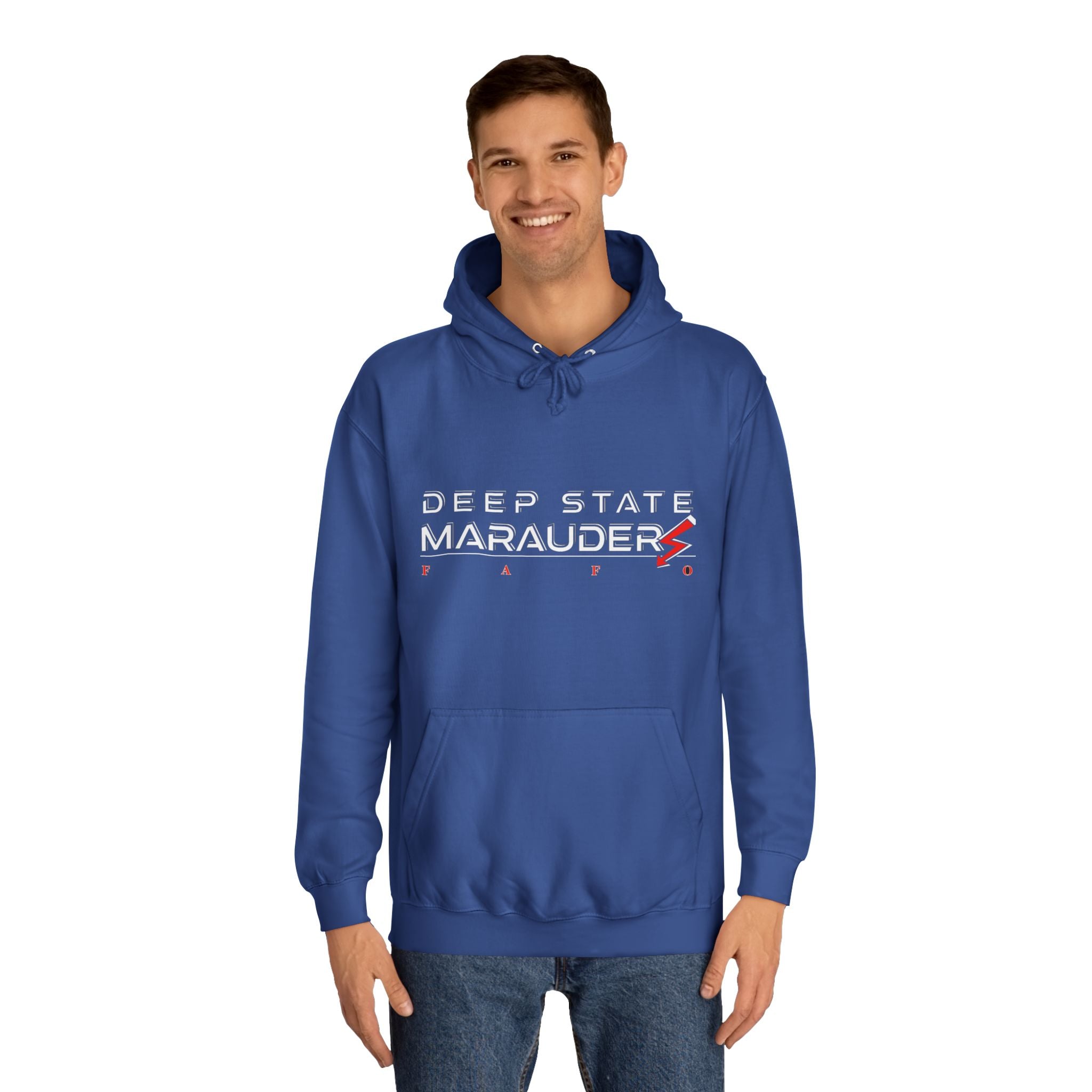 Deep State Marauders Hoodie — Retro Gaming Logo Pullover