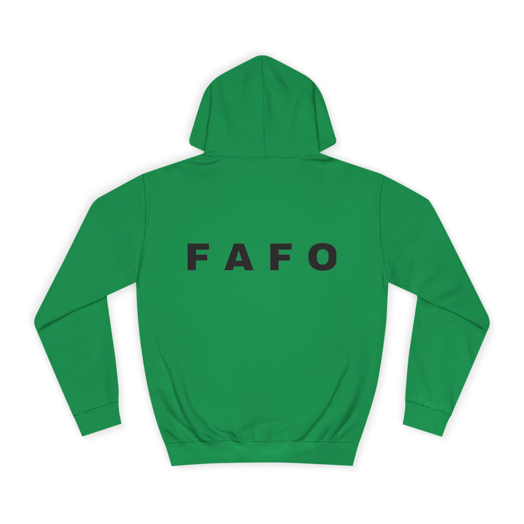 FAFO Hoodie — Minimal Text College-Style Pullover