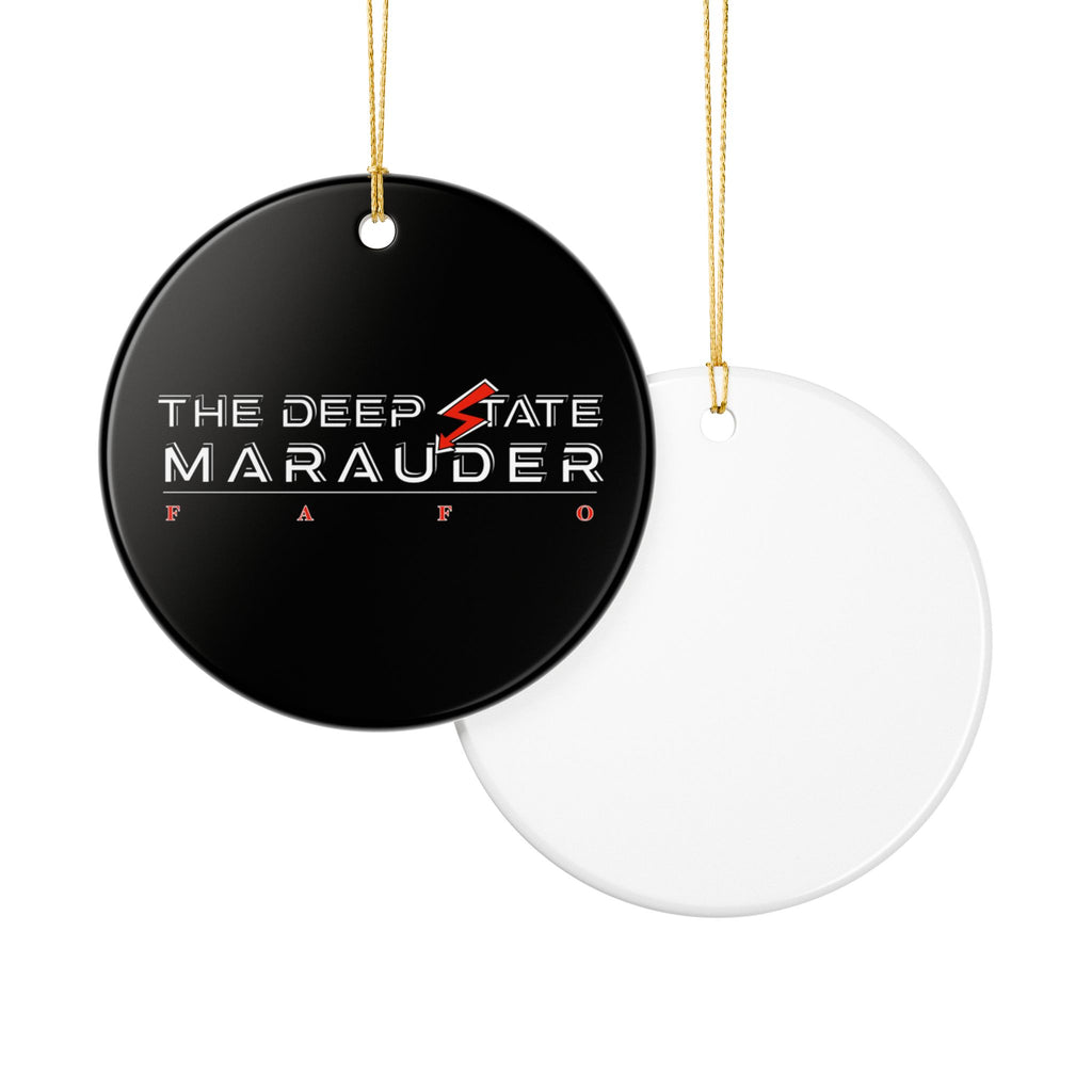 Deep State Marauder Ceramic Ornament — Political Logo Holiday Decoration