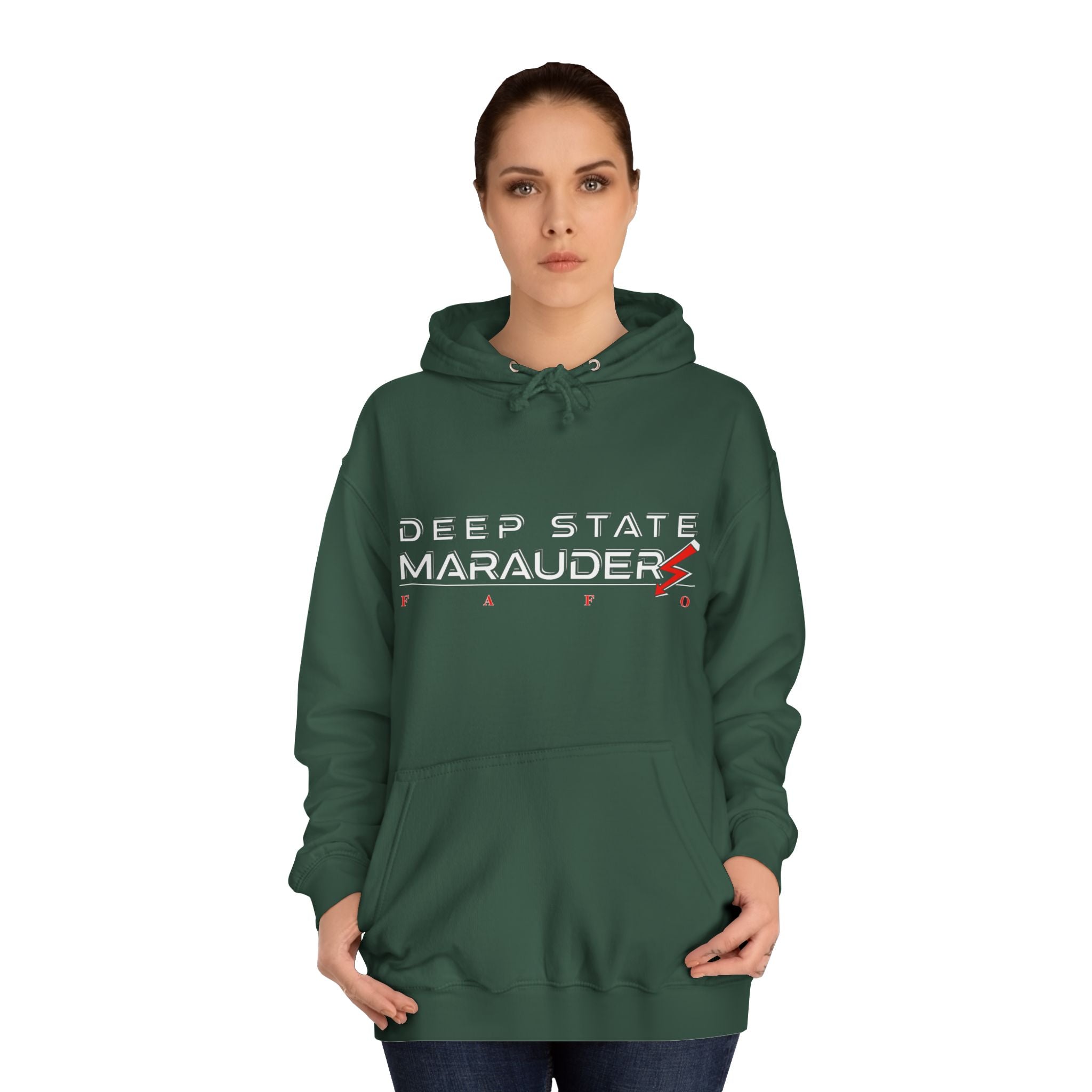 Deep State Marauders Hoodie — Retro Gaming Logo Pullover