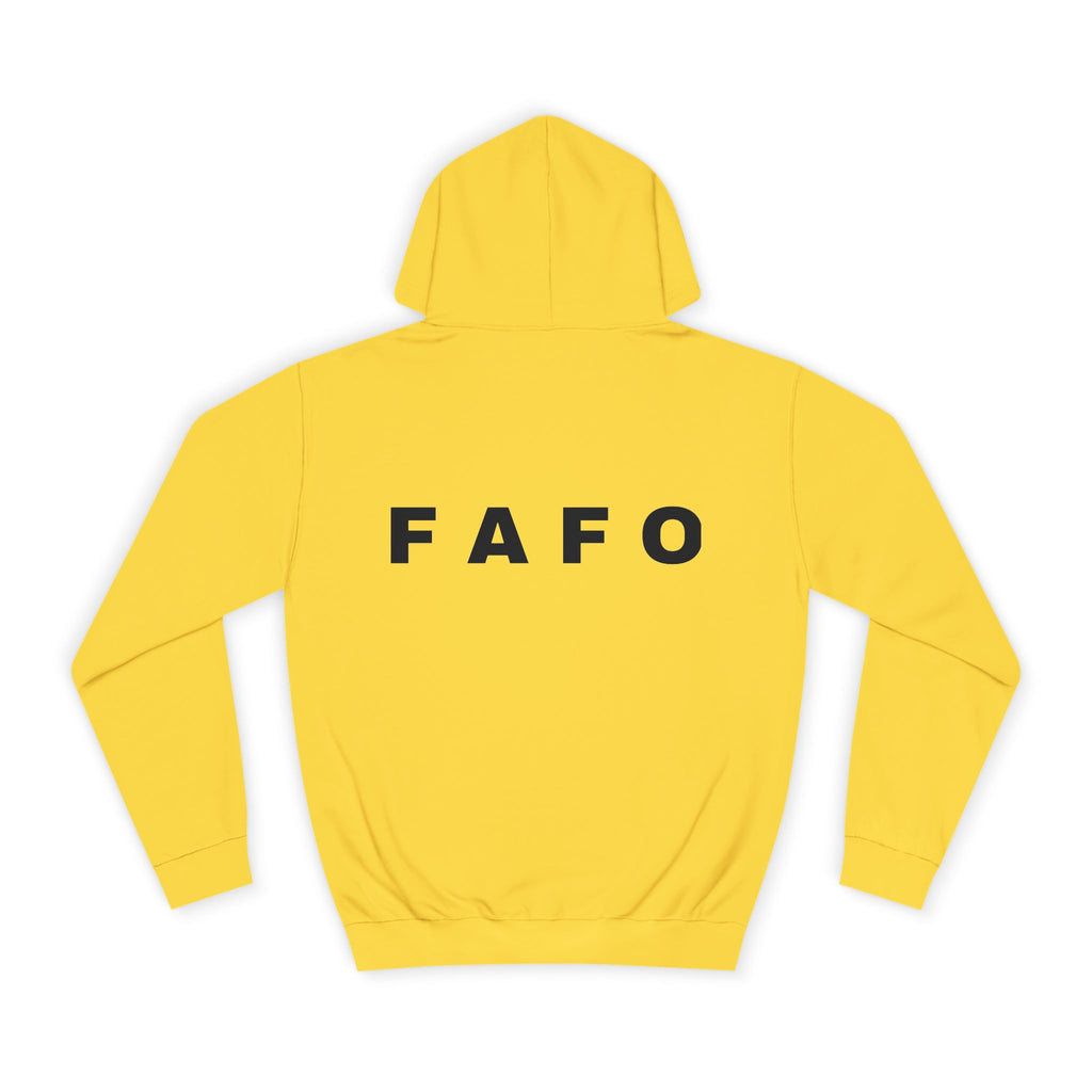 FAFO Hoodie — Minimal Text College-Style Pullover