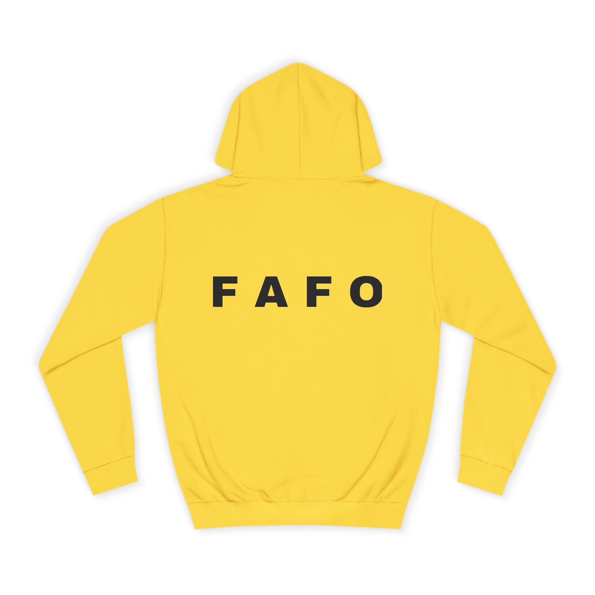 FAFO Hoodie — Minimal Text College-Style Pullover