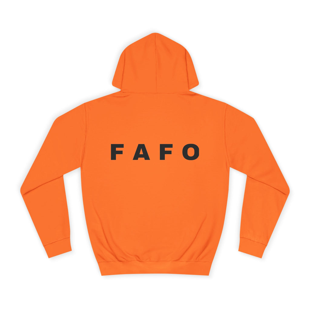 FAFO Hoodie — Minimal Text College-Style Pullover