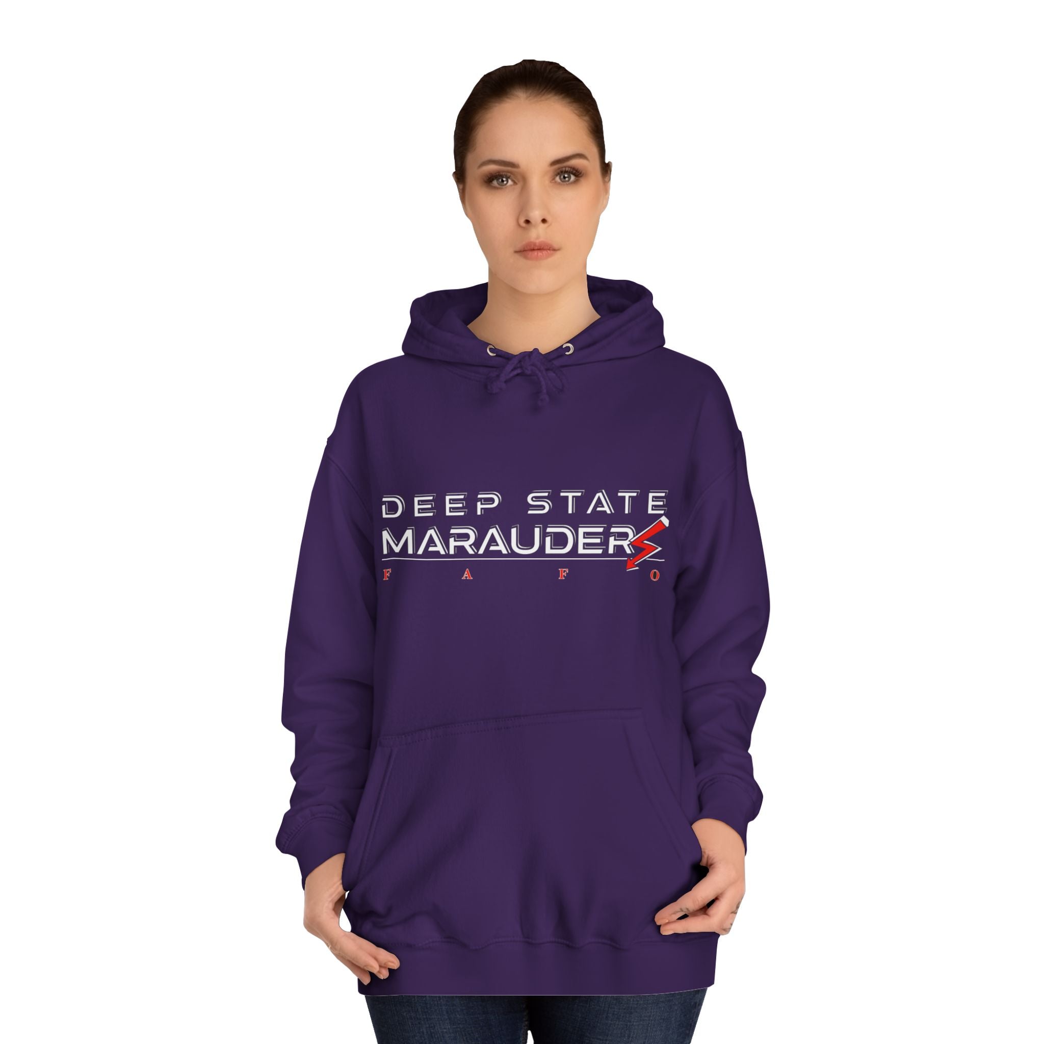Deep State Marauders Hoodie — Retro Gaming Logo Pullover