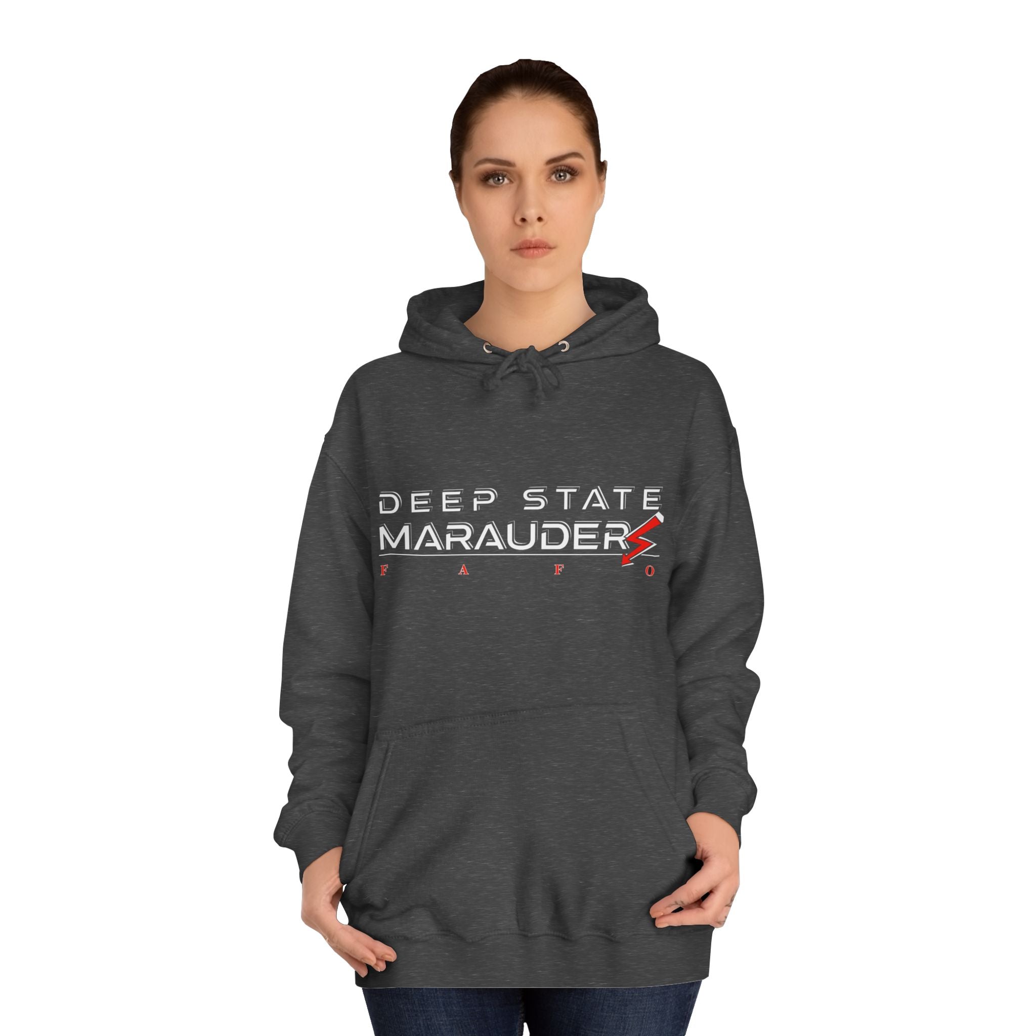 Deep State Marauders Hoodie — Retro Gaming Logo Pullover