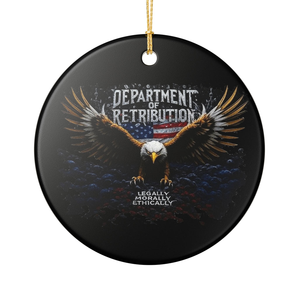 Department of Retribution Eagle Ceramic Ornament — Patriotic Holiday Decoration