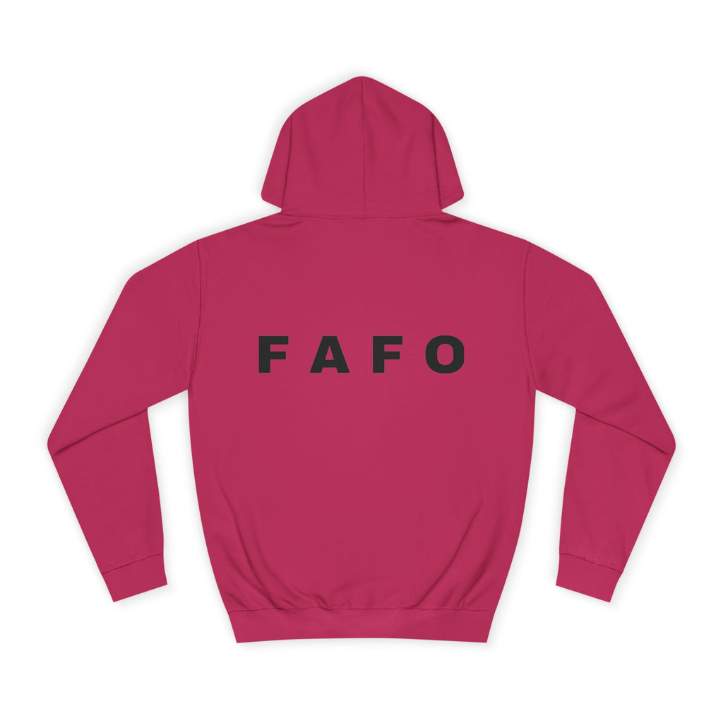 FAFO Hoodie — Minimal Text College-Style Pullover