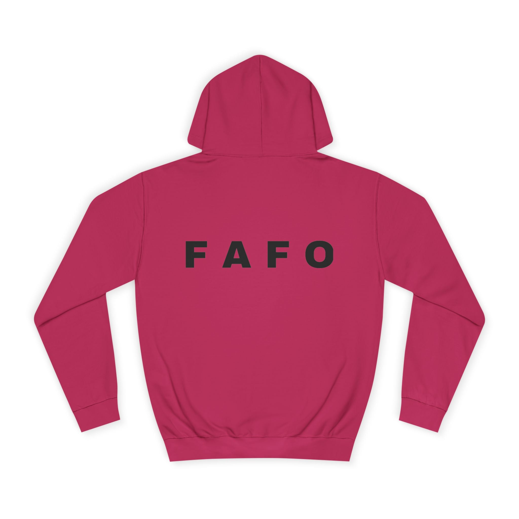FAFO Hoodie — Minimal Text College-Style Pullover