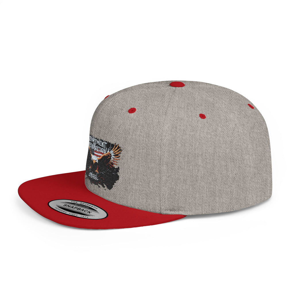 Snapback Hat with Eagle Patch — Flat Bill Military Style Cap