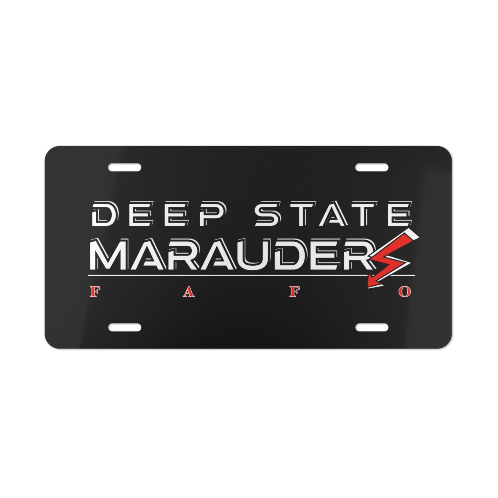 Vanity Plate - "Deep State Marauder" Black Metal License Plate
