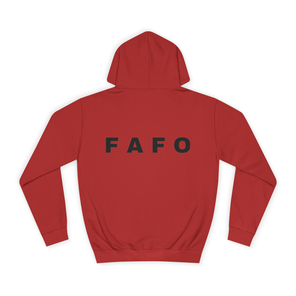 FAFO Hoodie — Minimal Text College-Style Pullover