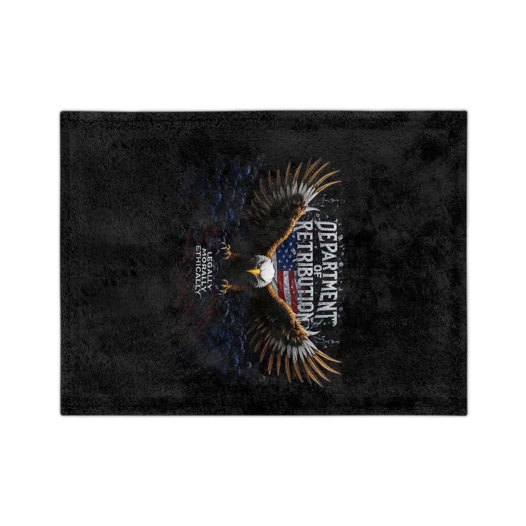 Velveteen Microfiber Blanket — "Department of Retribution" Patriotic Eagle Throw