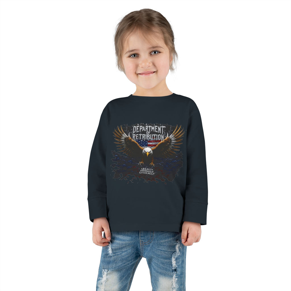 Toddler Long Sleeve Tee — 'Department of Retribution' Eagle Graphic