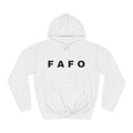 FAFO Hoodie — Minimal Text College-Style Pullover