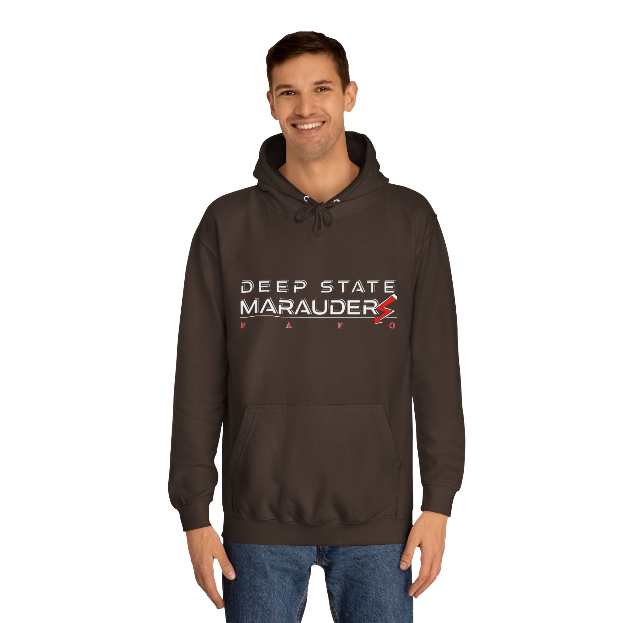 Deep State Marauders Hoodie — Retro Gaming Logo Pullover