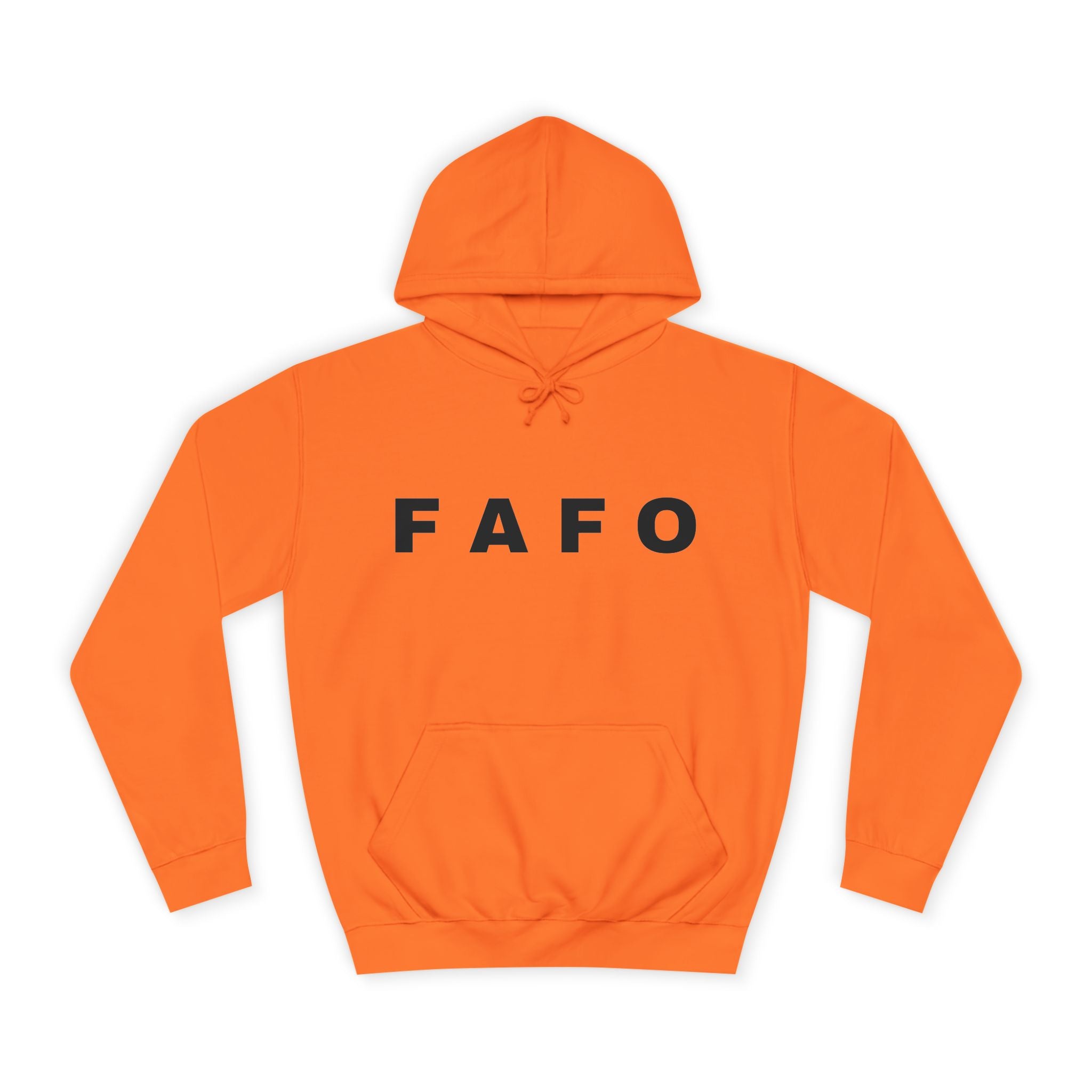 FAFO Hoodie — Minimal Text College-Style Pullover