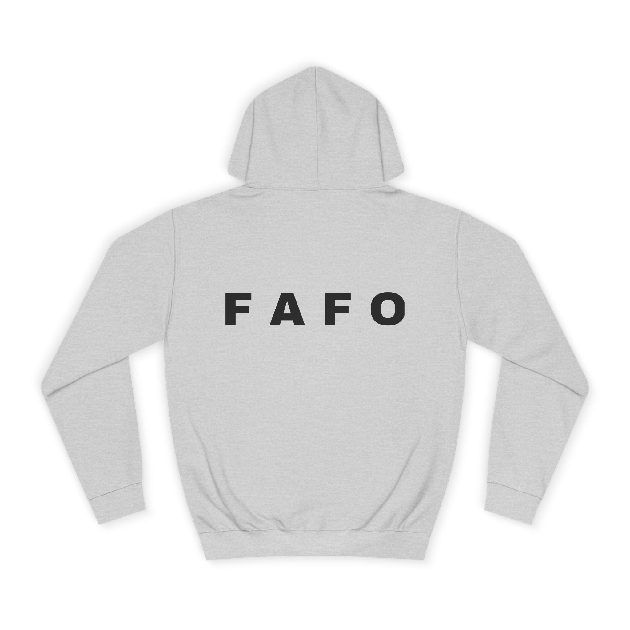 FAFO Hoodie — Minimal Text College-Style Pullover