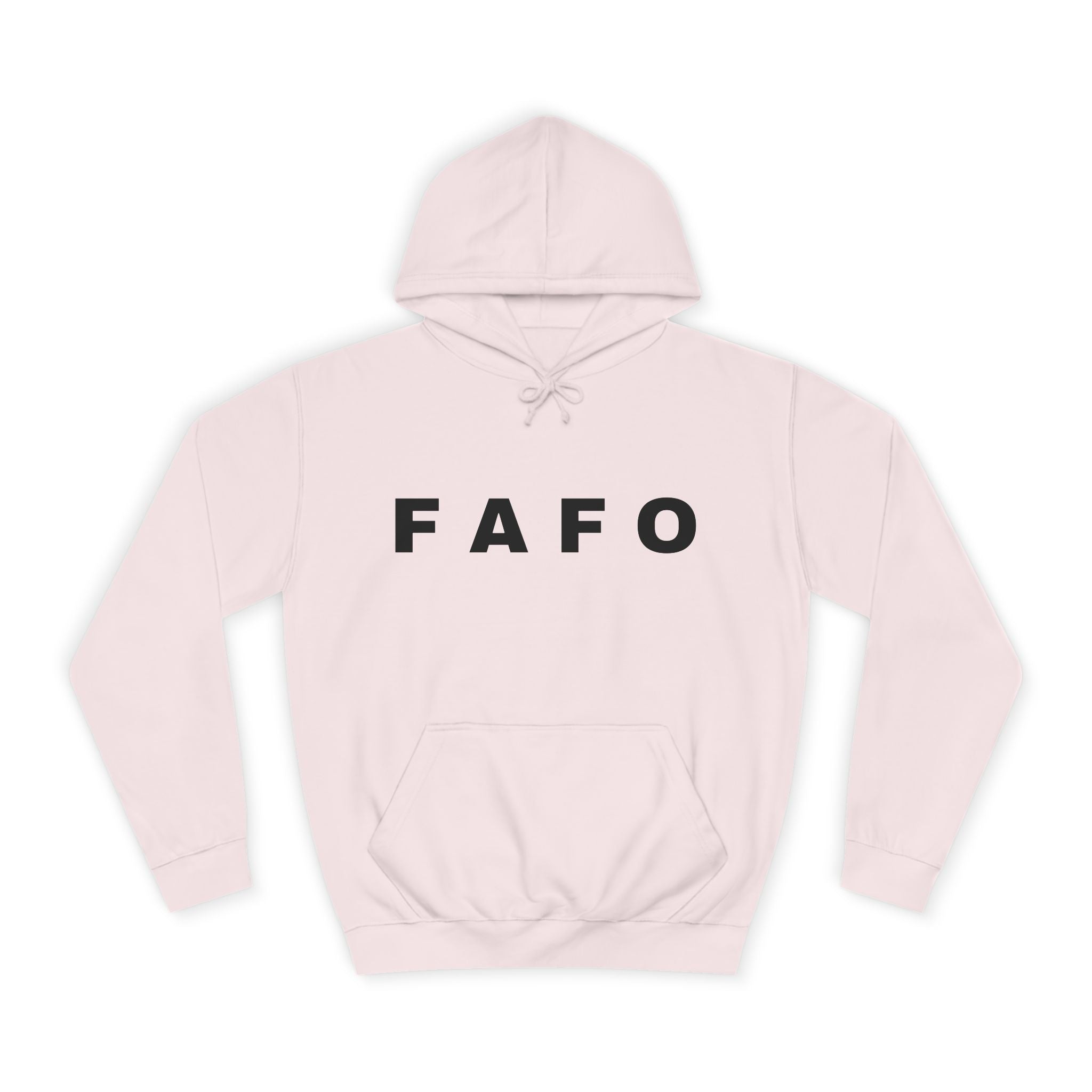 FAFO Hoodie — Minimal Text College-Style Pullover