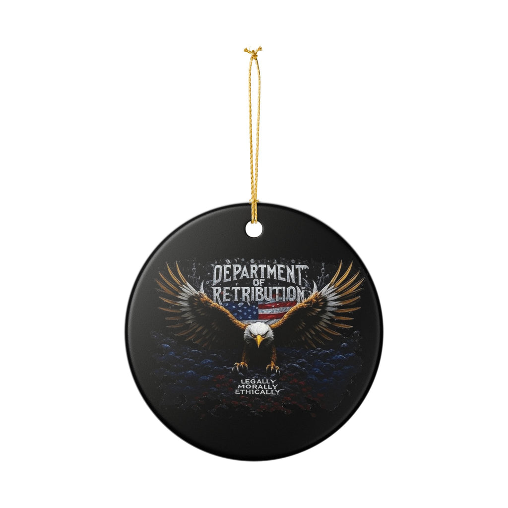 Department of Retribution Eagle Ceramic Ornament — Patriotic Holiday Decoration
