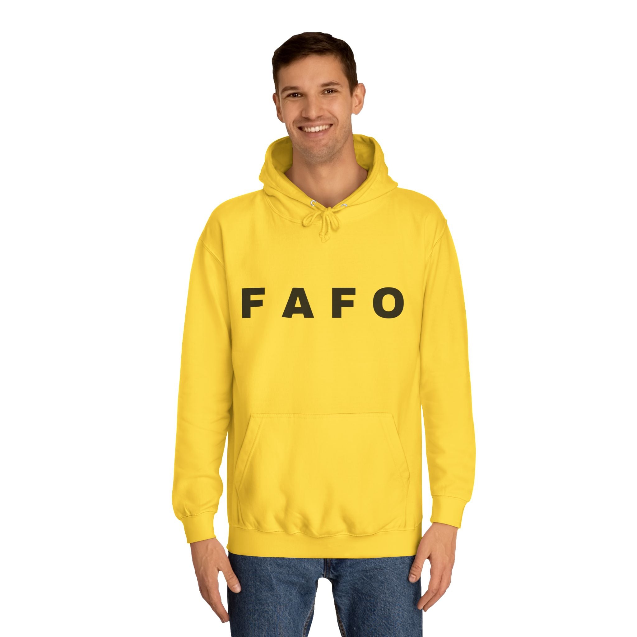 FAFO Hoodie — Minimal Text College-Style Pullover