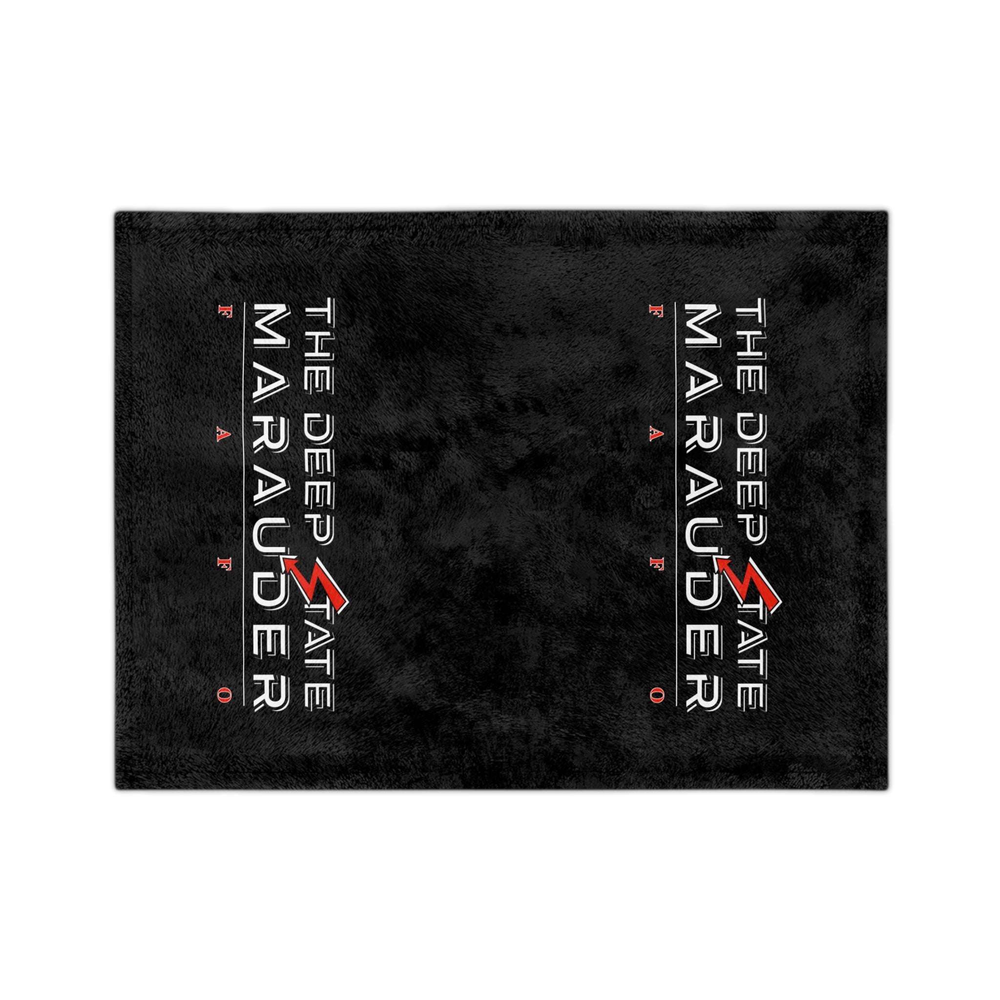 The Deep State Marauder Velveteen Microfiber Blanket — Black Logo Throw for Fans