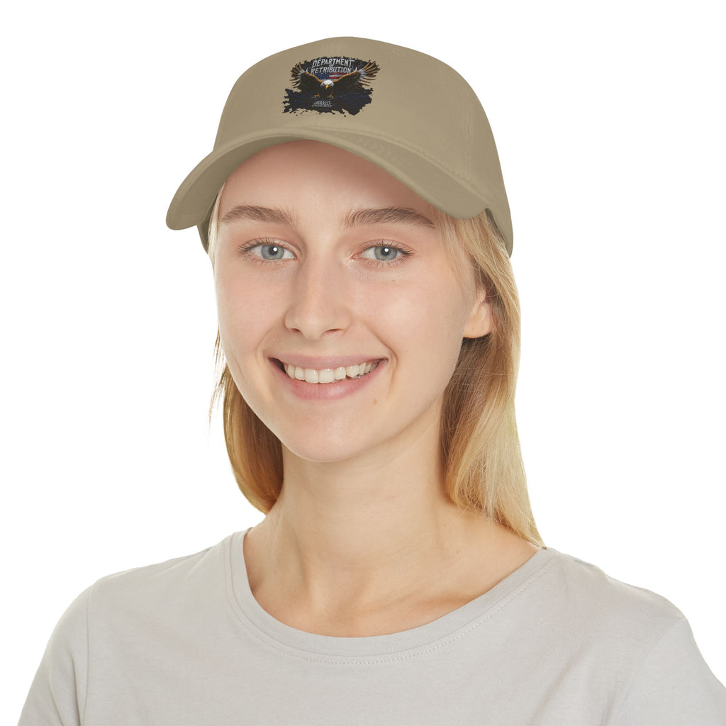Low Profile Baseball Cap — 'Department of Retribution' Bald Eagle Vintage Graphic