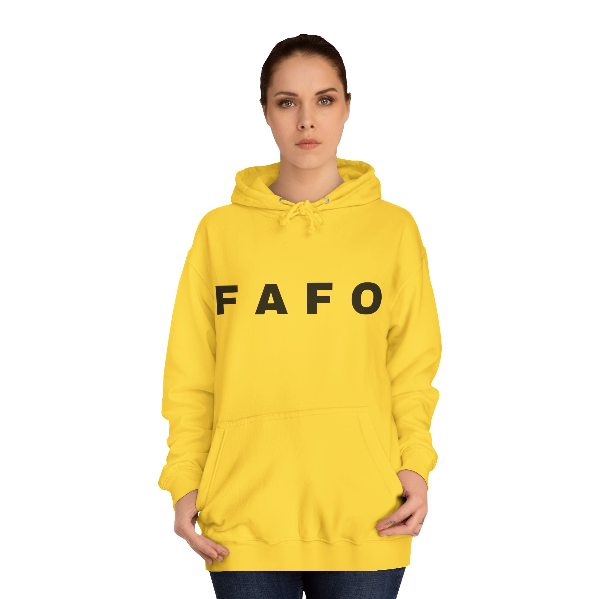 FAFO Hoodie — Minimal Text College-Style Pullover