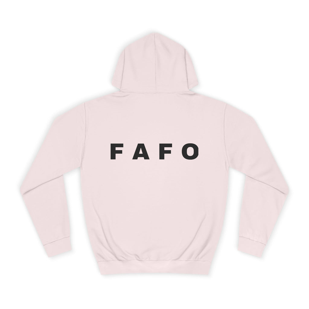 FAFO Hoodie — Minimal Text College-Style Pullover
