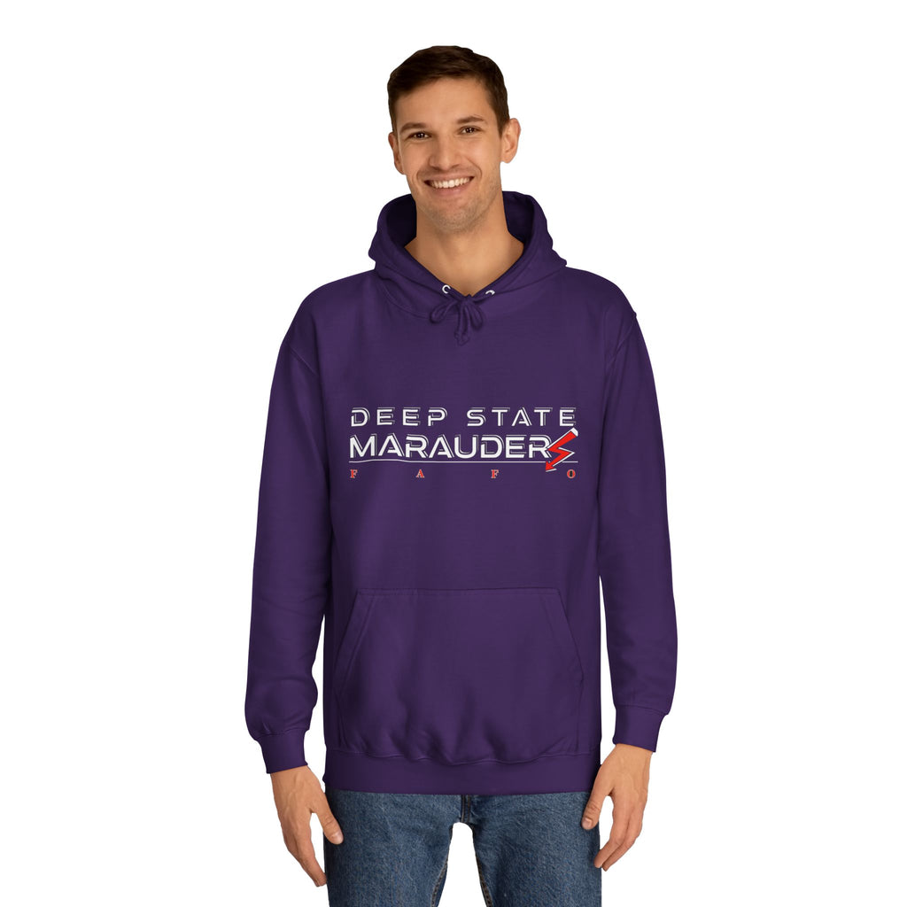 Deep State Marauders Hoodie — Retro Gaming Logo Pullover