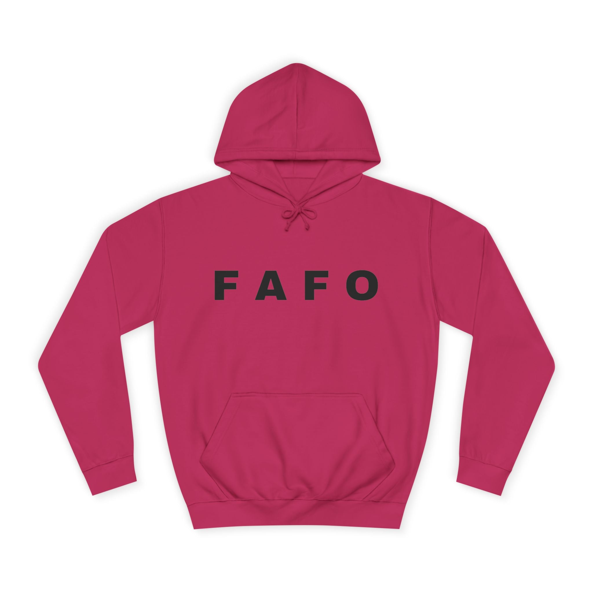 FAFO Hoodie — Minimal Text College-Style Pullover