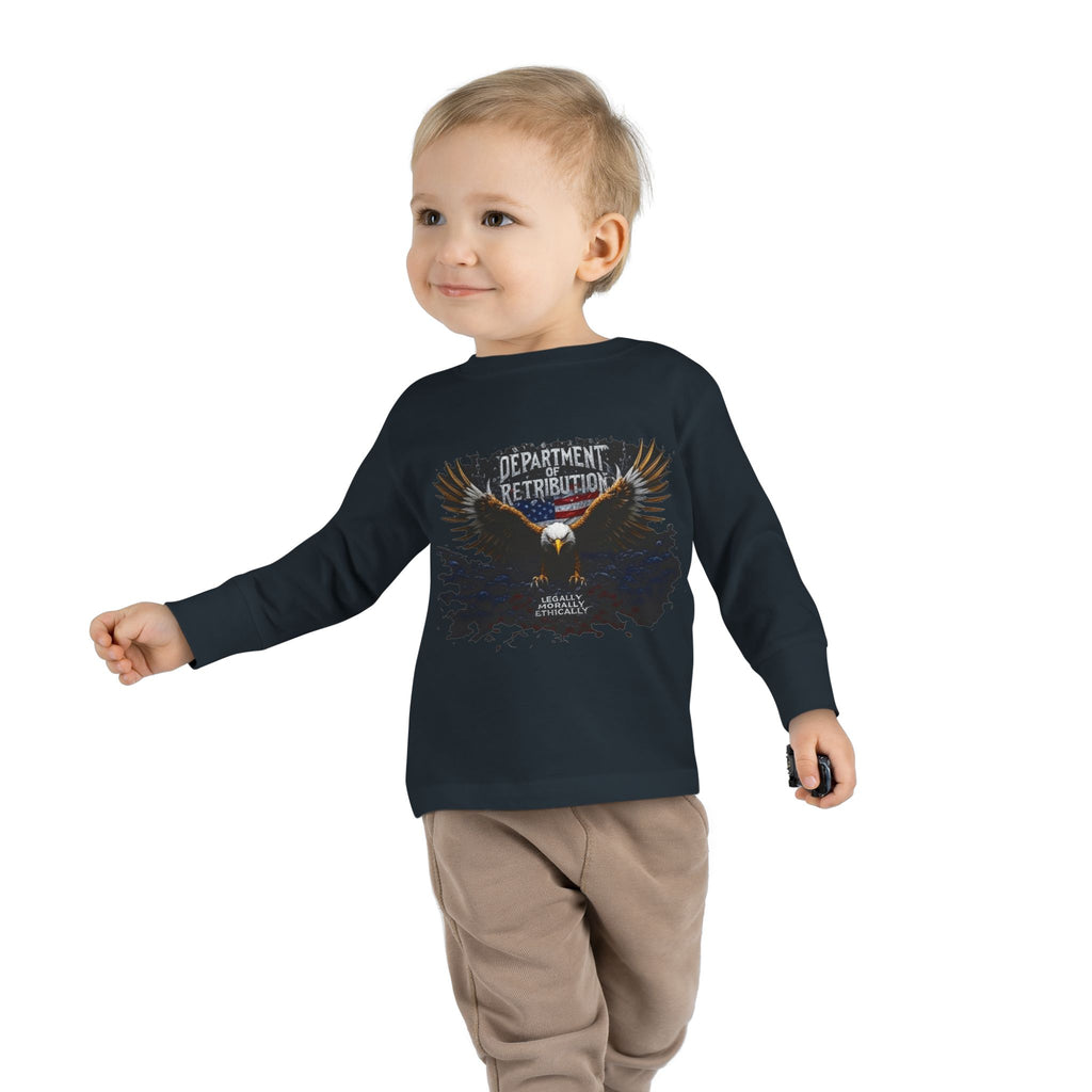 Toddler Long Sleeve Tee — 'Department of Retribution' Eagle Graphic