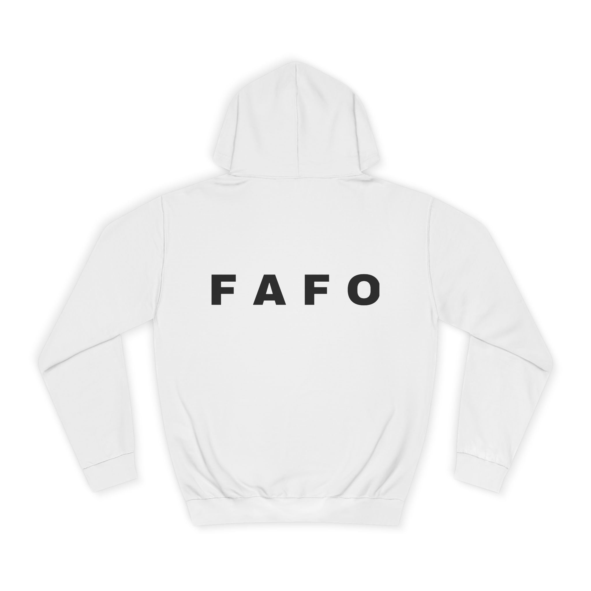 FAFO Hoodie — Minimal Text College-Style Pullover