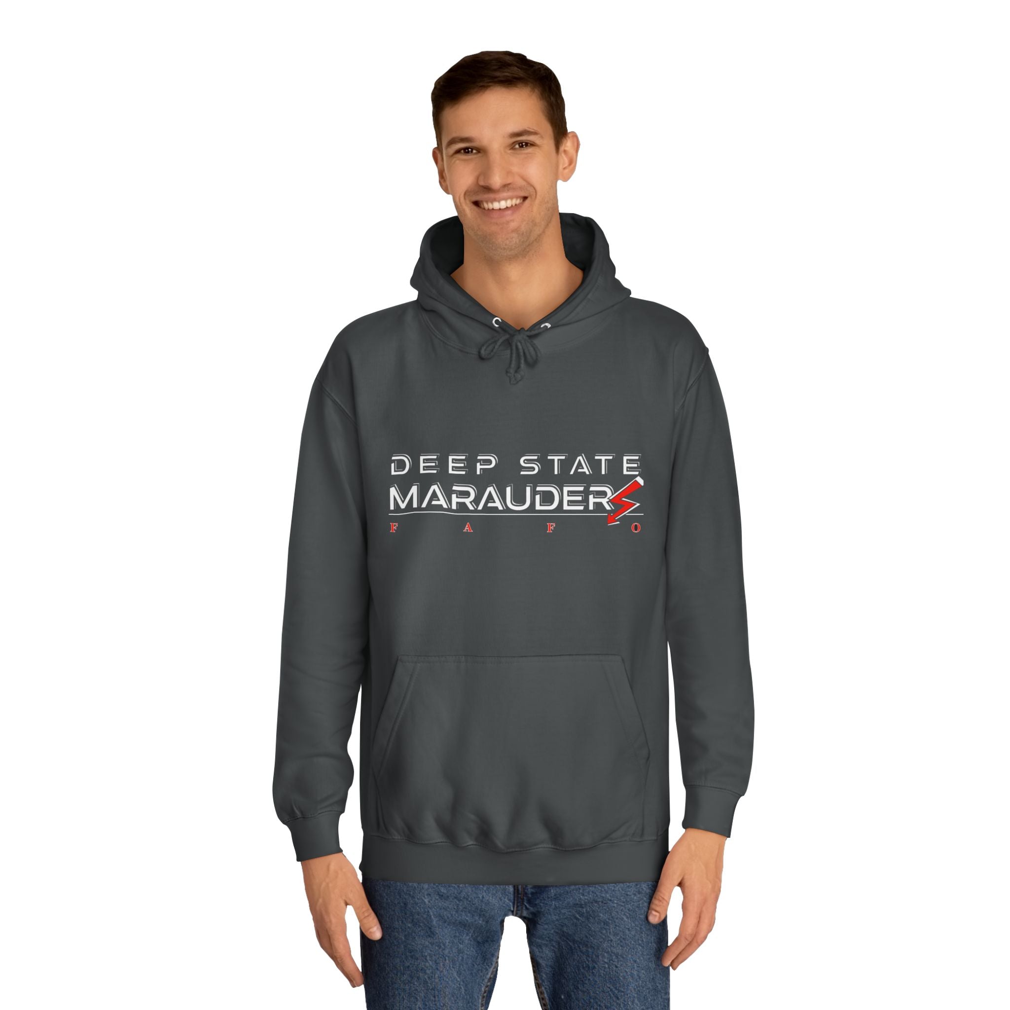 Deep State Marauders Hoodie — Retro Gaming Logo Pullover
