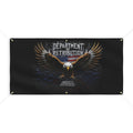 Department of Retribution Eagle Banner — Matte Outdoor Flag (Legally Morally Ethically)
