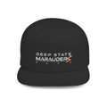 Camo Flat Bill Snapback Hat — "Deep State Marauders" Distressed Logo
