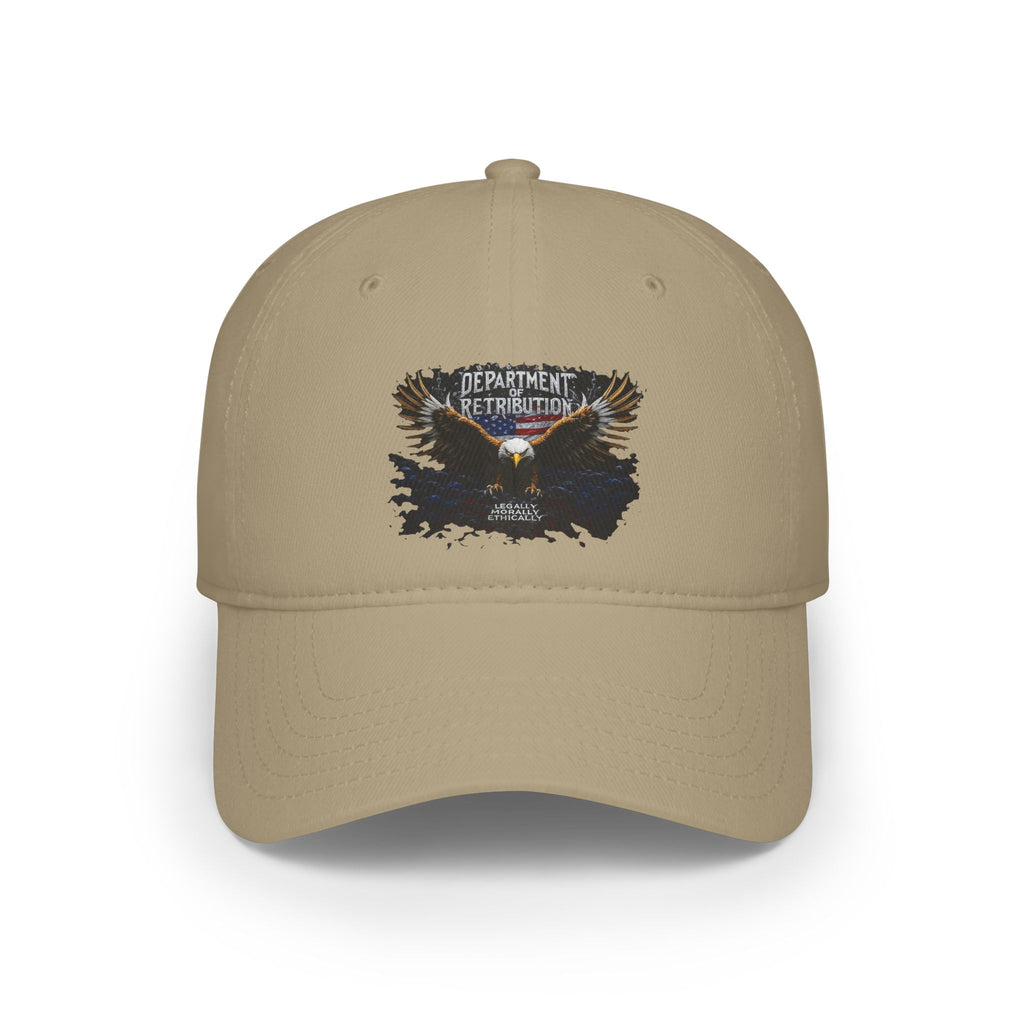 Low Profile Baseball Cap — 'Department of Retribution' Bald Eagle Vintage Graphic