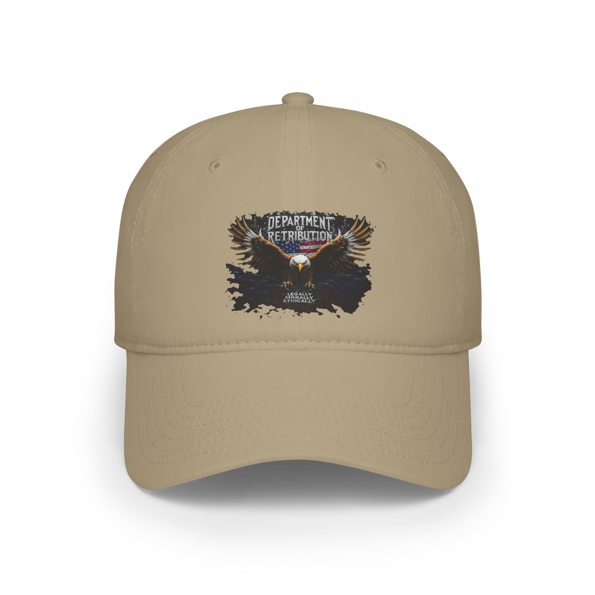Low Profile Baseball Cap — 'Department of Retribution' Bald Eagle Vintage Graphic