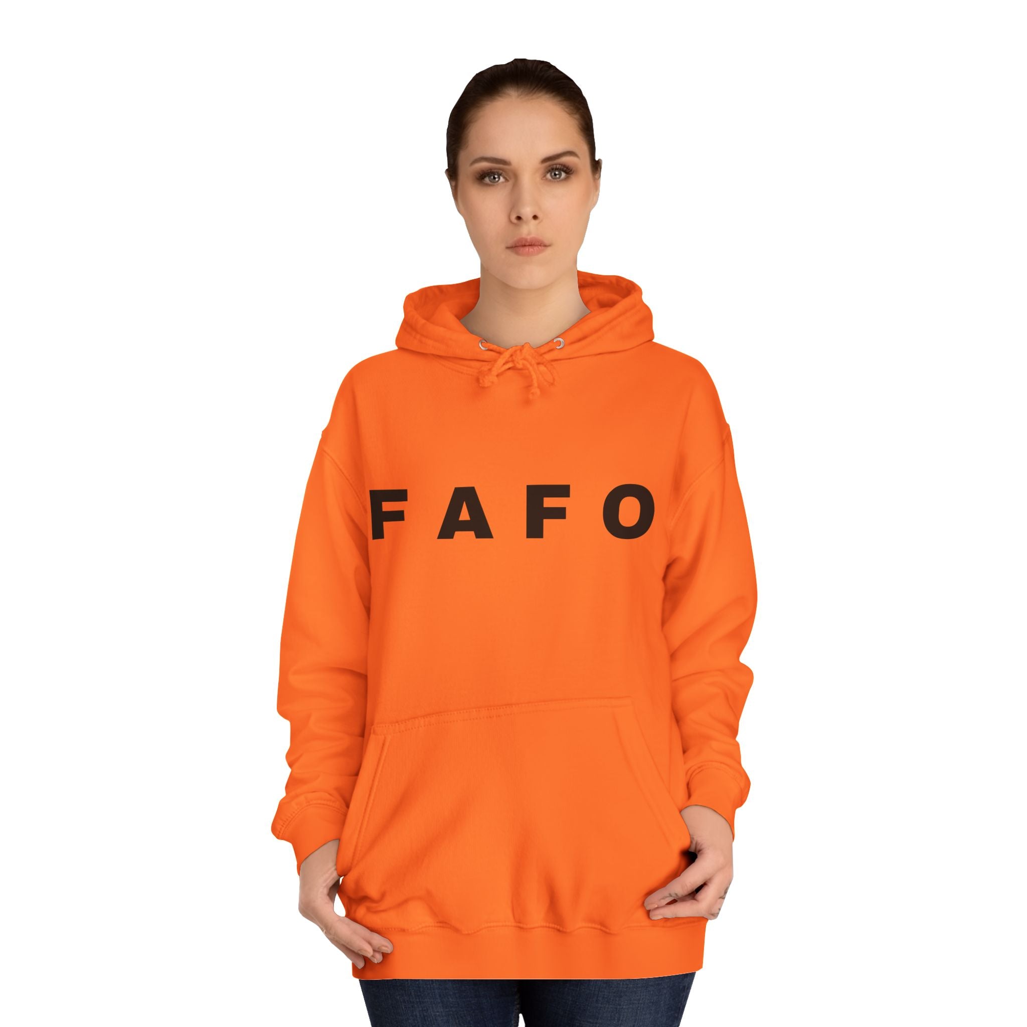 FAFO Hoodie — Minimal Text College-Style Pullover
